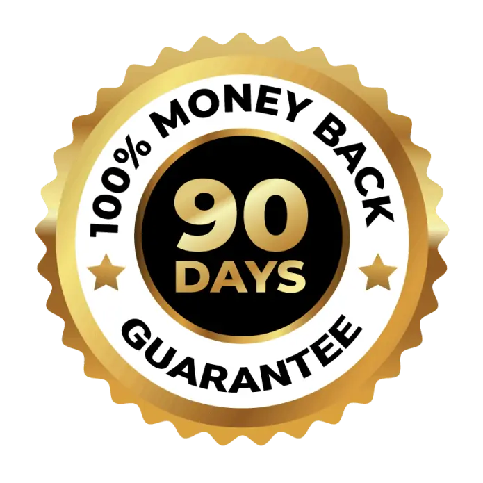 Audifort 90-day 100% money back guarantee badge — order Audifort risk free from Audifort official website